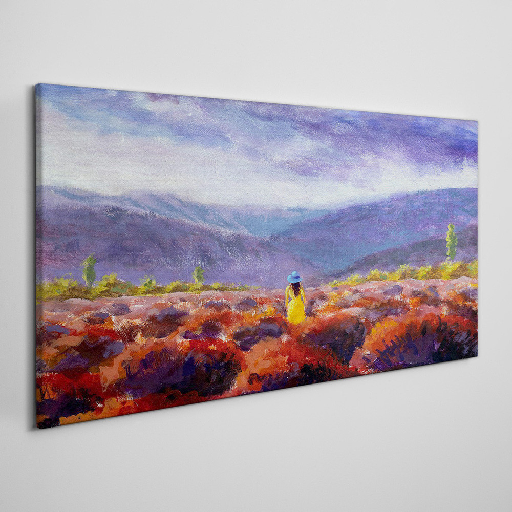 PL Coloray Obraz na Płótnie Krajobraz łąka Góry 100x50cm