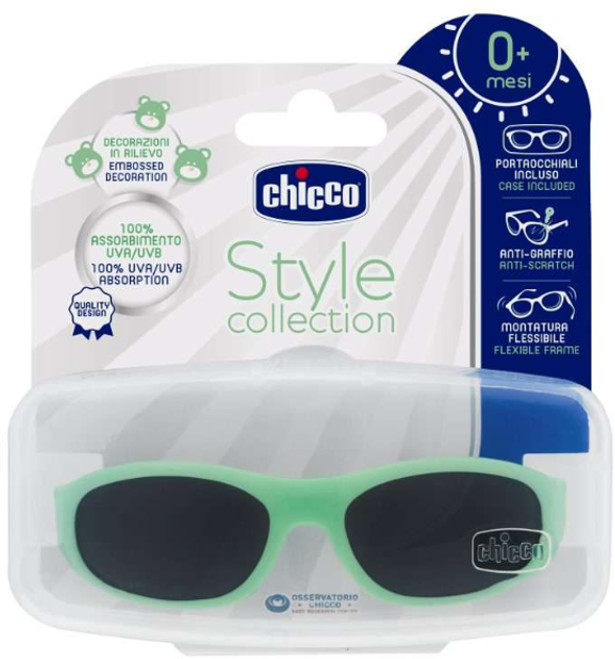 Chicco Okulary przeciwsłoneczne dla dzieci unisex 0m+ CHICCO Aviator Style Misie + etui