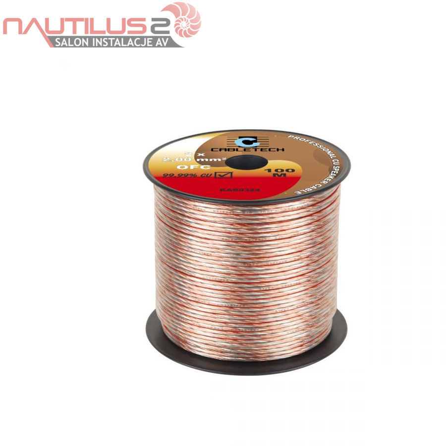CABLETECH Kabel głośnikowy OFC 2mm KAB0324 1mb Dostawa 0zł przy 20mb! KAB0324