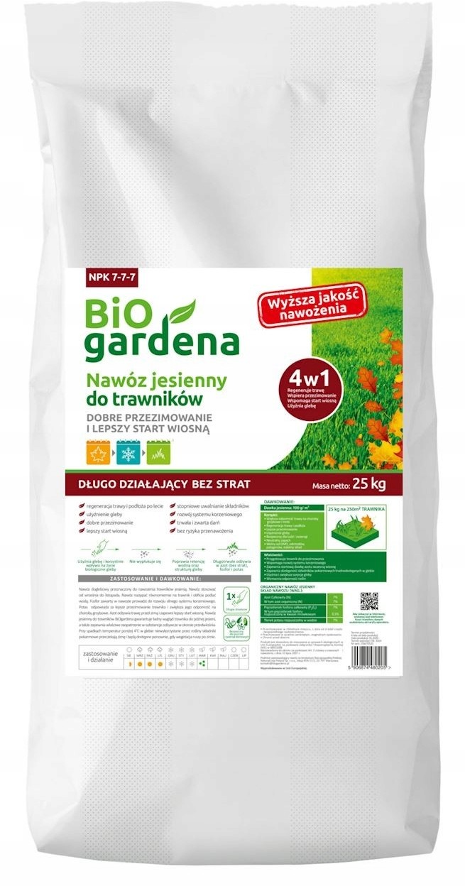 BIO GARDENA Nawóz Do Trawników Jesienny Eco 25 kg