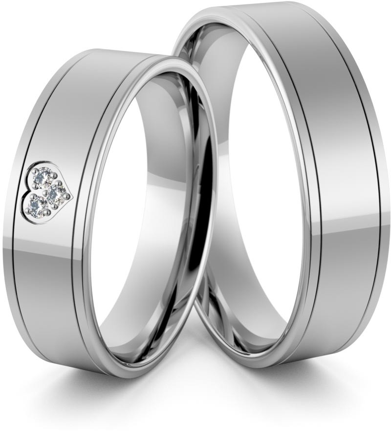 Eminence Obrączki srebrne z sercem i cyrkoniami swarovski - wzór Ag-364 Ag-364