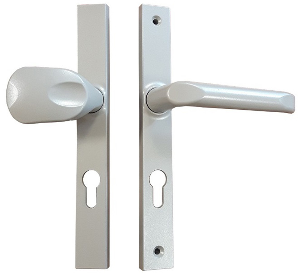 Gałko-klamka do drzwi długi szyld 92mm Srebrny