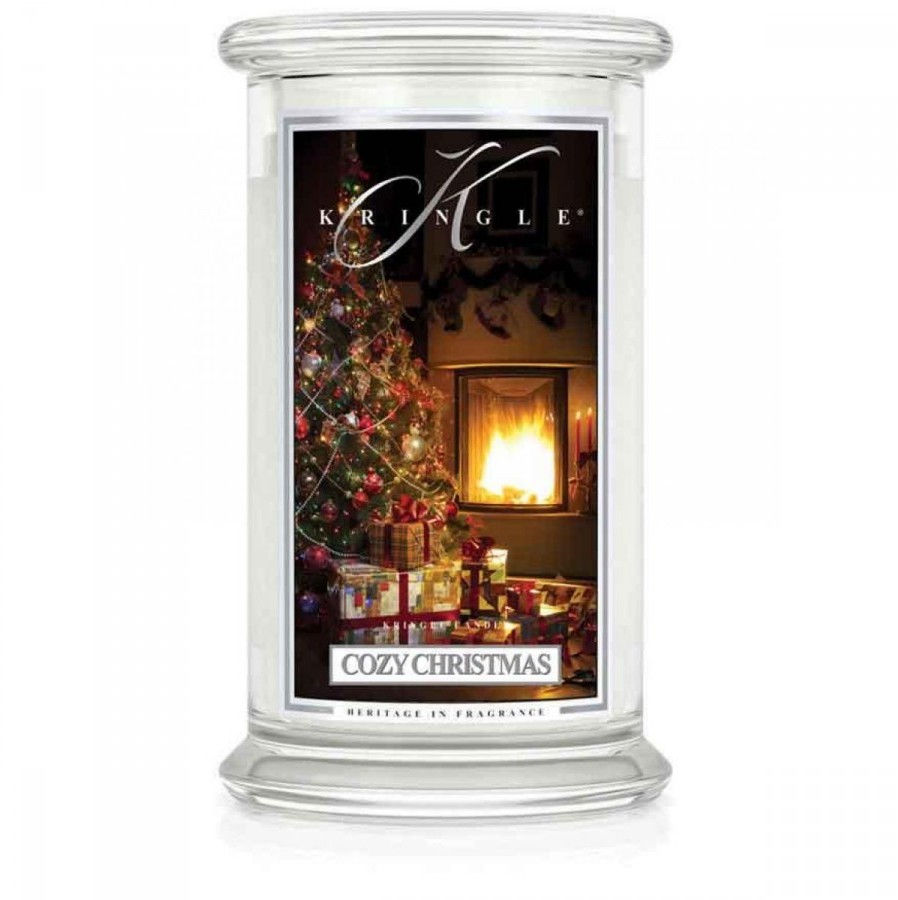 Kringle Candle Cozy Christmas duży klasyczny słoik 623g) z 2 knotami 846853052304