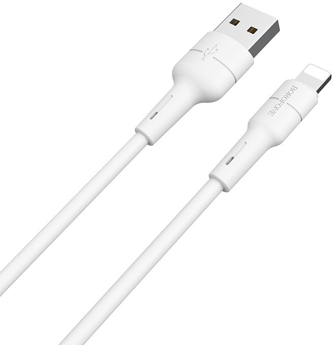 Borofone Silicone - kabel połączeniowy USB do Lightning 1m (biały)