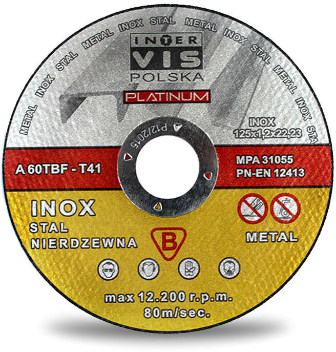 Tarcza Do Cięcia Metalu 125x1,2 I-V Platinum Inox