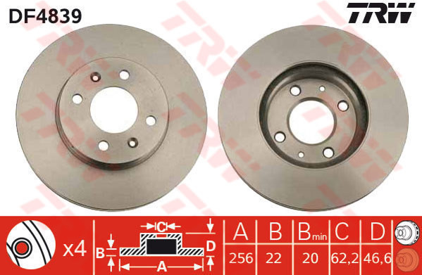 TRW Tarcza hamulcowa DF4839