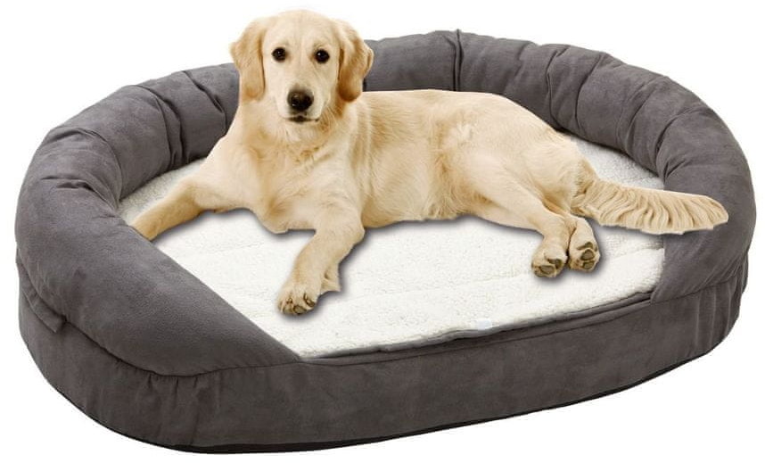 Karlie ortopedyczne legowisko dla psa Orthobed owalne szare 100x65x24 cm