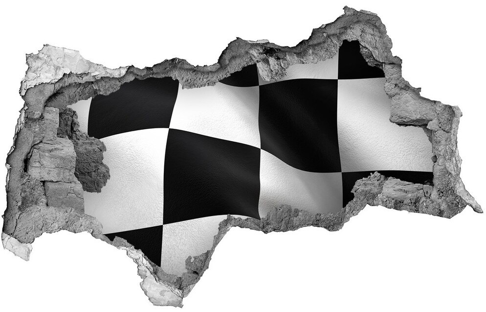 Wallmuralia.pl Samoprzylepna dziura na ścianę Flaga mety