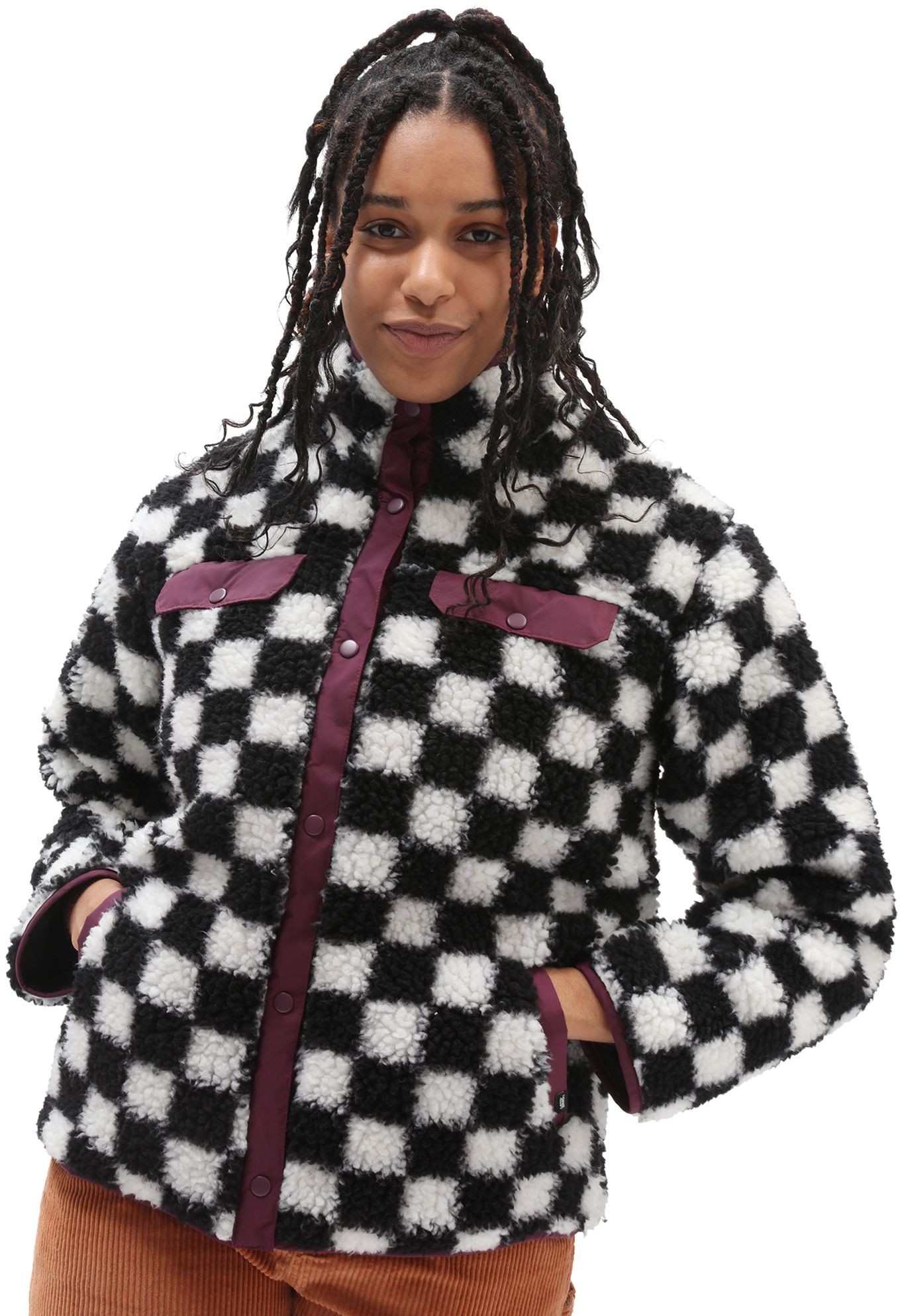 Vans kurtka street zimowa damska DREAMING SHERPA JACKET Checkerboard