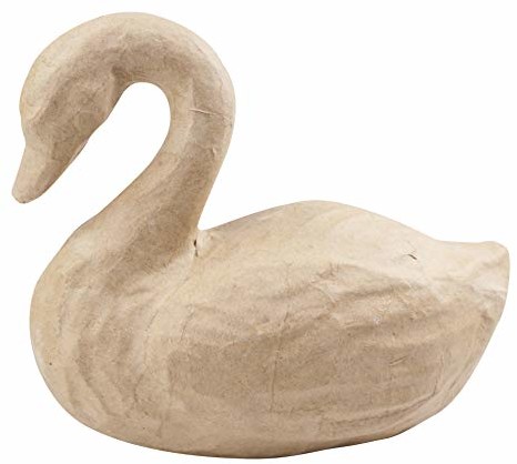 Decopatch Décopatch SA192C łabędź (z masy papierowej, rozmiar S, 16,5 x 8,5 x 14 cm, do personalizacji), 1 sztuka naturalna SA192C