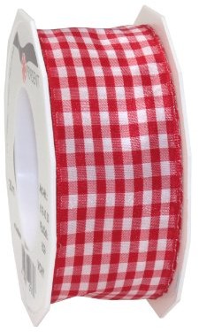 Pattberg Prezent 40 MM 20 m Vichy  kraciasty pasek do zegarka z drutu, czerwony 6194020-609