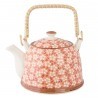 Clayre & Eef Porcelanowy Dzbanek z Rattanowym Uchem B CE6CETE0006