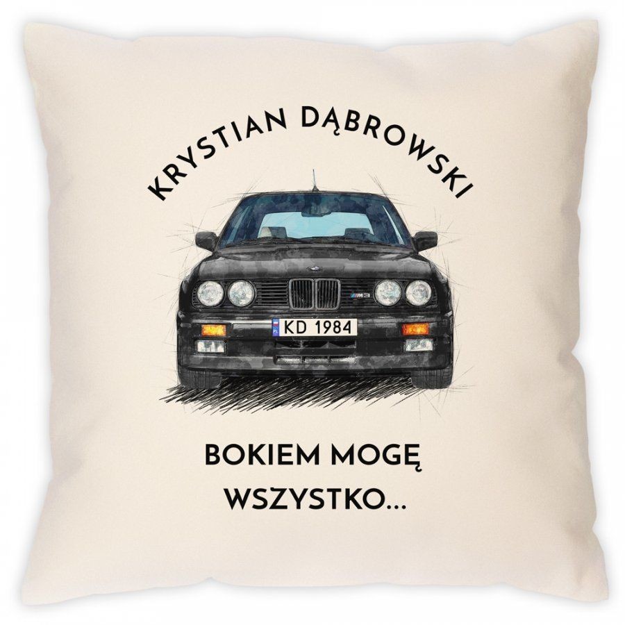 Murrano Poduszka z nadrukiem dla fana BMW M3 E30 POD-K-020