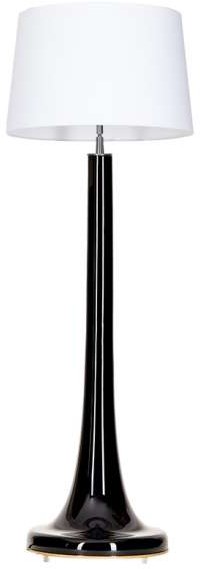 4concepts Stojąca LAMPA podłogowa ZURICH BLACK L213222259 abażurowa OPRAWA do salonu biała czarna L213222259