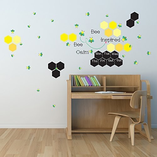 Walplus WAL Plus dekoracje naklejki na ścianę dekoracja ścienna naklejka do salonu dzieci pokój dziecięcy Wohnkultur wfx8301  tablica pszczeli o strukturze plastra miodu (1 arkuszy Vinyl) WFX8301