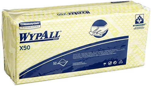 Wypall WYPALL chusteczki nawilżane, Interfold, odporna na rozerwanie, 25 x 42 cm, 50 sztuki, żółty 7443
