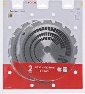 Bosch PIŁA TARCZOWA DWUPAK CONSTRUCT WOOD 235x2,8/1,8x30x16z B2608644656 2608644656