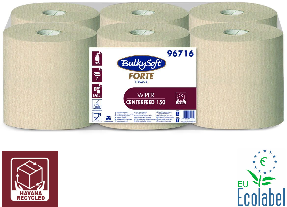 BulkySoft Ręcznik papierowy w roli Havana Forte 150m 2 warstwy makulatura 6 szt