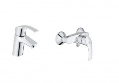 Grohe 33265002+33555002 Eurosmart New Zestaw baterii umywalkowa prysznicowa 33265002 + 33555002