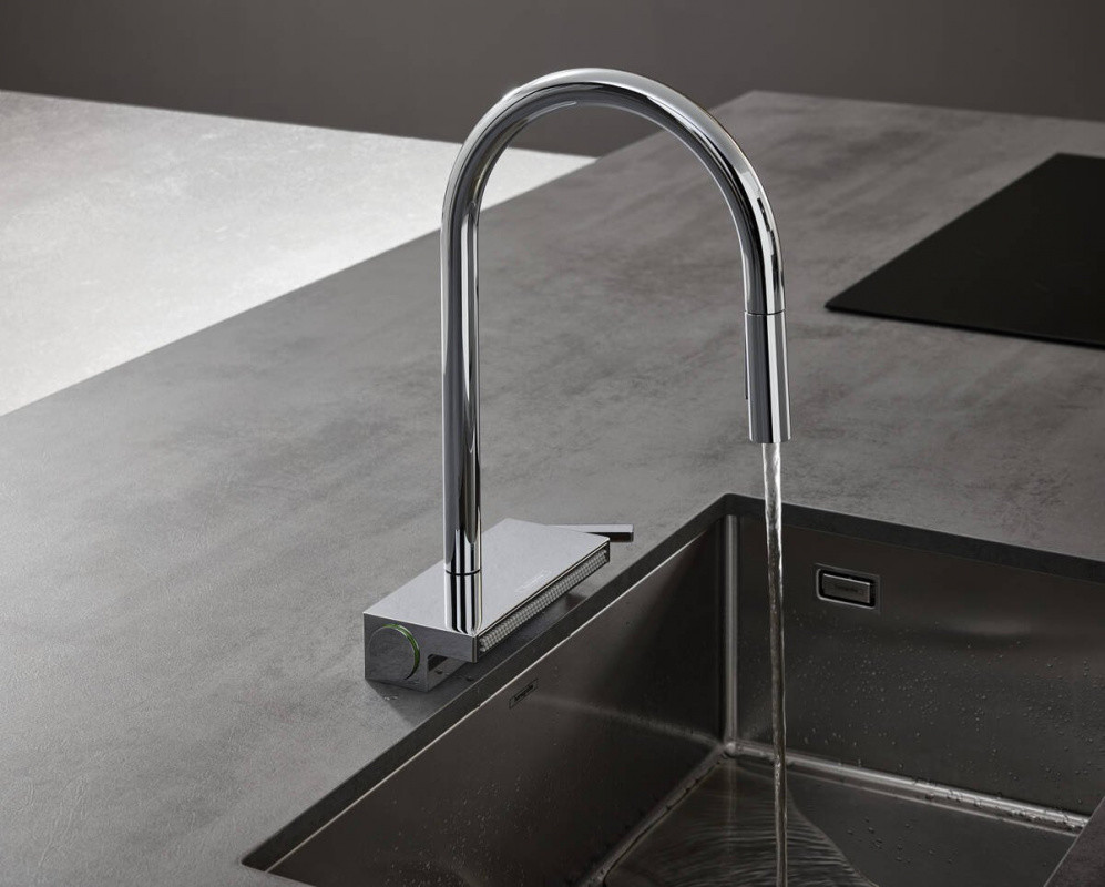 Hansgrohe Aquno Select M81 Bateria kuchenna z wyciąganą wylewką chrom 73837000
