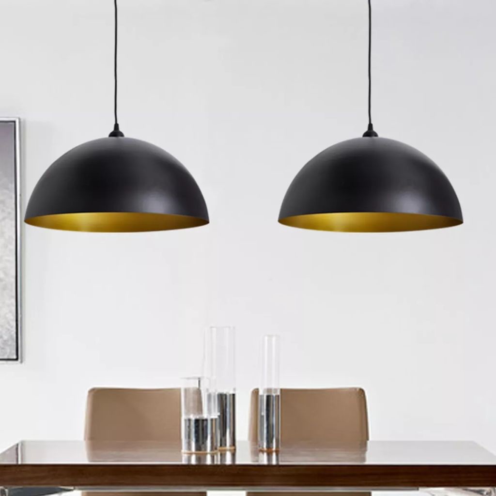vidaXL Czarna lampa wisząca x 2
