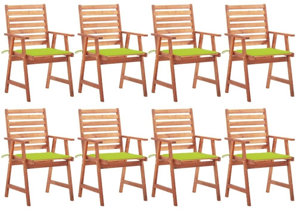 vidaXL Krzesła ogrodowe z poduszkami, 8 szt., lite drewno akacjowe! 3078385