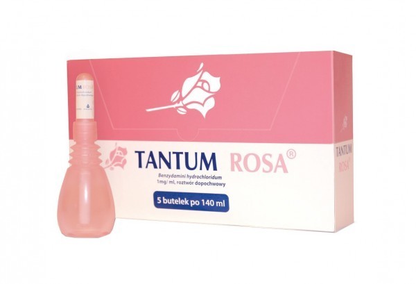 AZIENDE CHIM.RIUNITE ANGELINI FRA Włochy Tantum Rosa roztwór dopochwowy leczenie infekcji intymnych 5 butelek po 140 ml 4788152