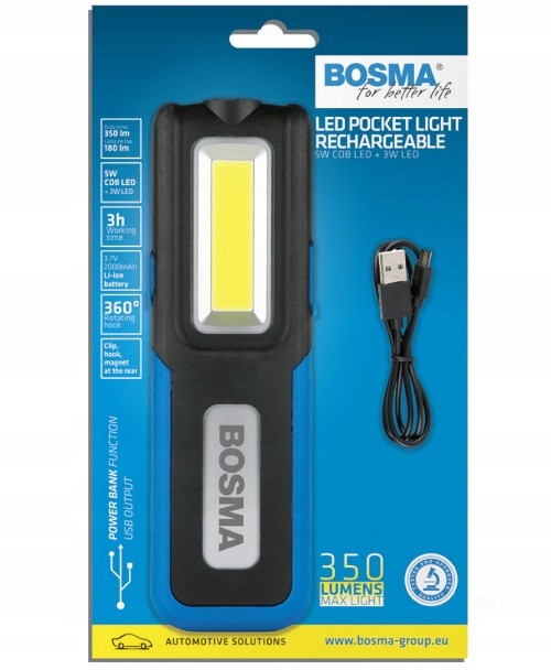 Bosma Latarka Led 350 Lm Kieszonkowa Ładowana Usb