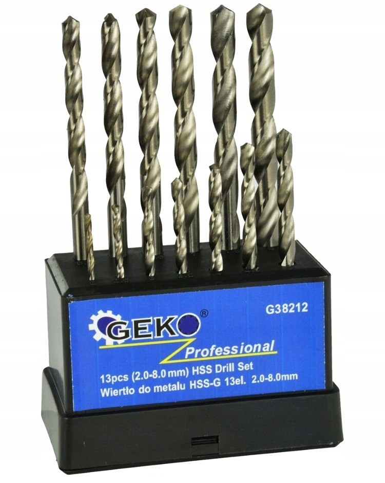 HSS Wiertła Do Metalu 2-8MM 13SZT Zestaw Wierteł