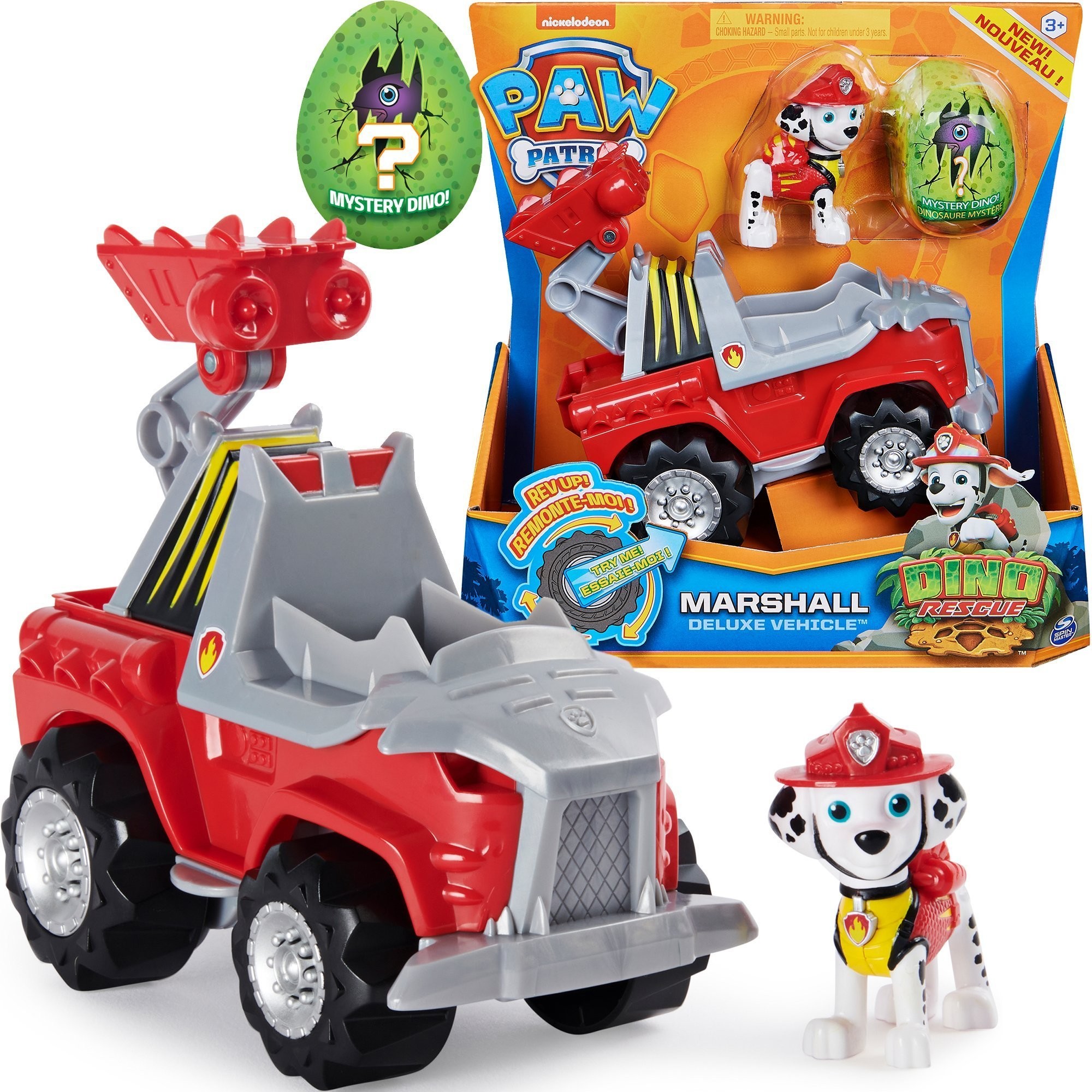 Spin Master Psi Patrol Dino Rescue Rubble figurka + pojazd koparka + dinozaur 6056930