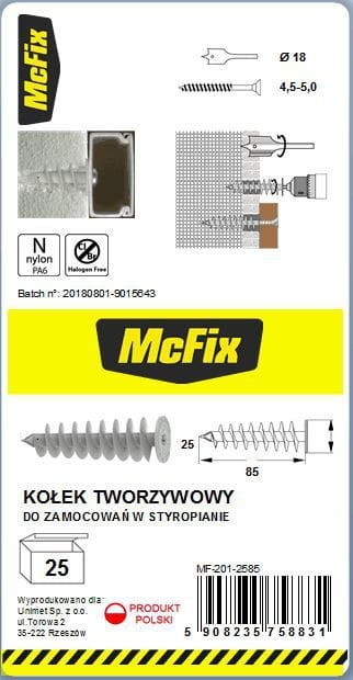 MCFIX DYBEL DO MOCOWANIA W IZOLACJI 25*85MM NYLON MF-201-2585 [10688141]