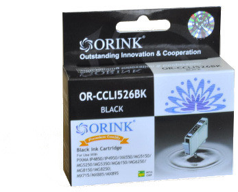 ORINK Tusz do drukarek Canon 526 Pixma iP4850 / IX6550 / MG5150 / MX715 | Black | 10,5ml. CCLI526BK OR orink_CLI526BK OR