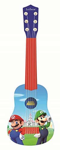 Lexibook Lexibook K200NI Nintendo Mario Luigi moja pierwsza gitara z 6 nylonowych sznurków, 53 cm, instrukcja w zestawie, niebieski/czerwony K200NI