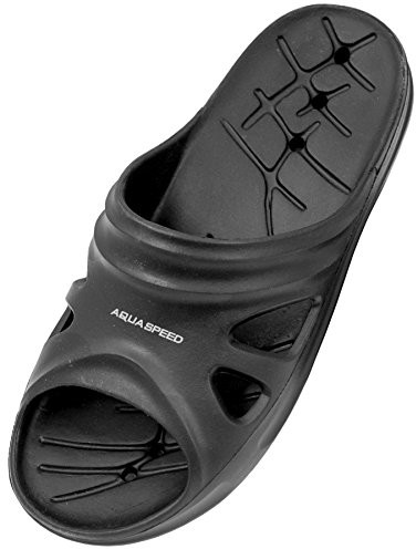 Aqua Speed klapek basenowych dla dorosłych i dzieci basen buty Podeszwa antypoślizgowa bardzo lekki # AS Florida, kolor: czarny, rozmiar: 43 5908217660312