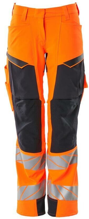 Mascot Workwear ACCELERATE SAFE SPODNIE Z KIESZENIAMI NA KOLANACH; POMARAŃCZ HI-VIS/CIEMNY GRANAT (76C42)