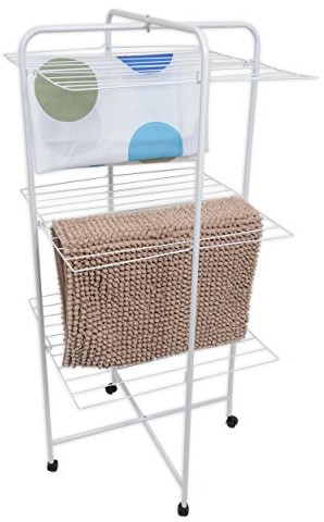 MSV 130129 wielofunkcyjna stojak na pranie, 3 pięter, stal, 63 x 63 x 135 cm, biały/czarny 705/130129