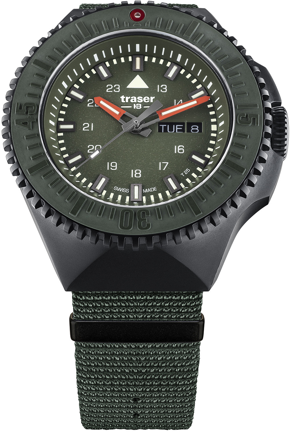 Traser Zegarek TS-109858 P69 Black Stealth Green NATO Strap -