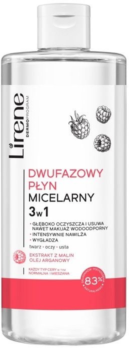 Lirene Lirene Pielęgnacja Oczyszczająca - Dwufazowy płyn micelarny Olejek z pestek malin 400ml