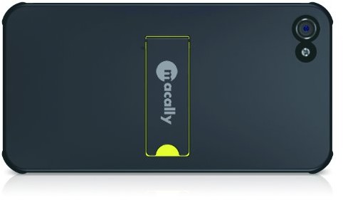Macally Kick Stand dla iPhone 4 G, bardzo cienkie twardej powłoki z gumowaną powierzchnię i ausklappbarem podstawa KICKSTAND-P