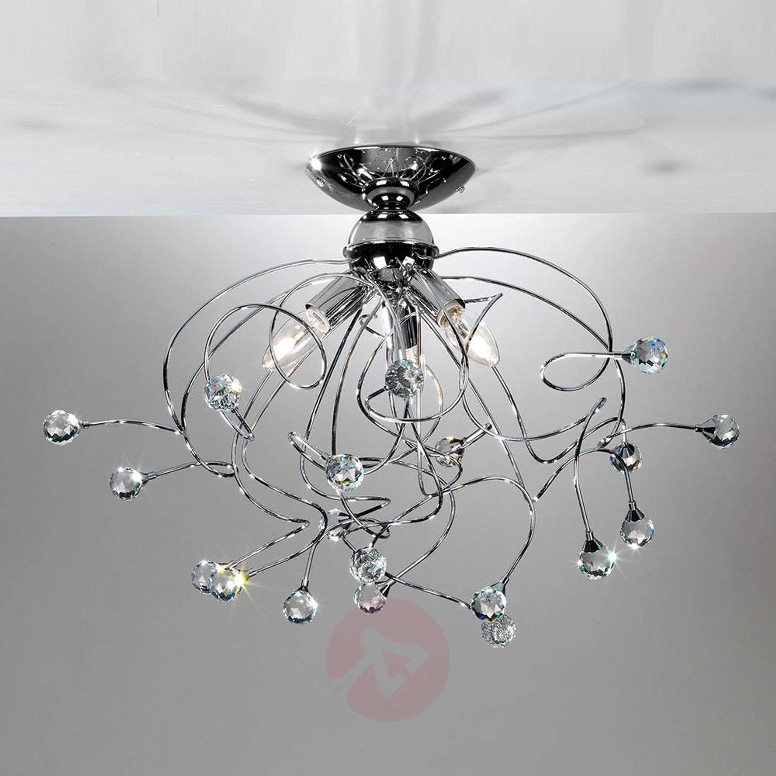 ONLI Lampa sufitowa Trilly chrom z kryształami, 3-pkt.