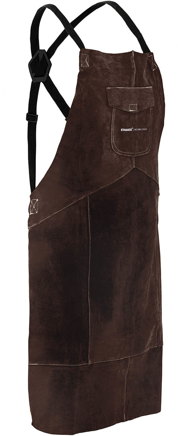 Stamos Welding Fartuch spawalniczy - dwoina bydlęca - rozmiar L - brązowy - Stamos Welding - SWA03L SWA03L