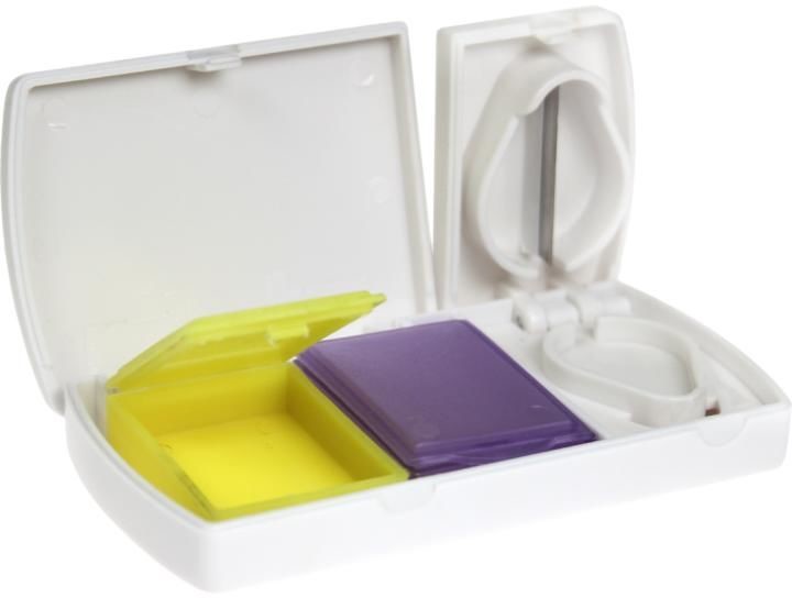 Wellys Dozownik lekarstw z wbudowanym krajaczem 2w1 127010