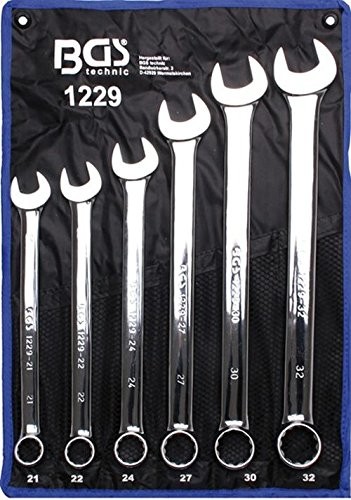 BGS komplet kluczy pierścieniowych szczękowych XXL, wyjątkowo długie, 21  32 MM, 6-częściowy, 1 sztuka, 1229
