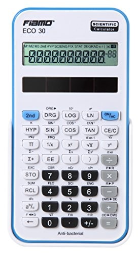Fiamo kalkulator naukowy Eco30, 138 funkcji i wyświetlacz 10 cyfrowym, biały/niebieski ECO 30 BL