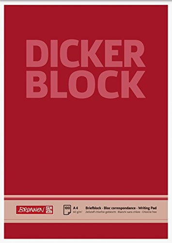 Brunnen 1052686 elektryczny/grubość Block (A4, pusty blok rysunkowy/odczyt/zapis na listy, 100 arkuszy, 60 G/M) 1052686