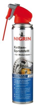 Nigrin 73888 Nigrin smar do łańcuchów motocyklowych w sprayu, syntetyczny, pojemność 400ml 73888