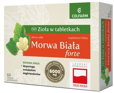 Colfarm Morwa Biała FORTE Zioła w tabletkach x60 tabletek