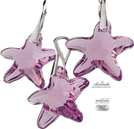 Arande SWAROVSKI piękny komplet AMETHYST STARFISH srebro 4263618242
