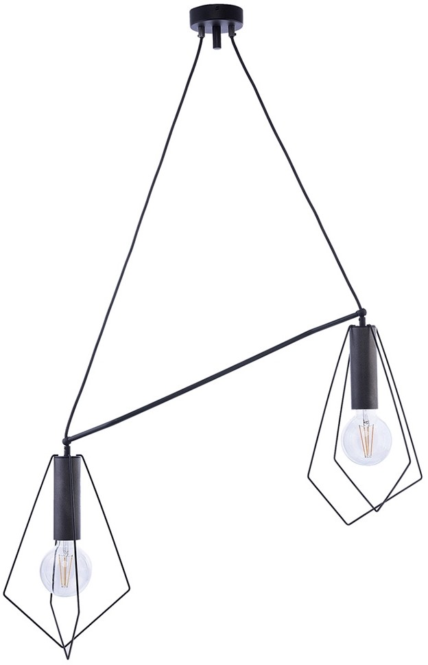 Jupiter 1645 - Żyrandol na lince KAIR 3xE27/60W/230V czarna/grafit