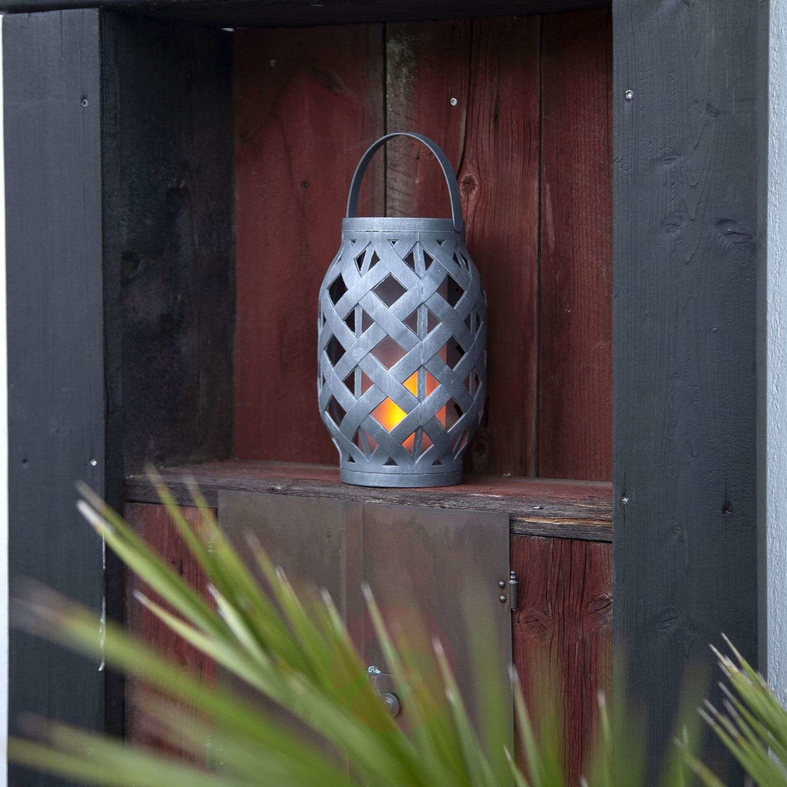 Best Season Latarnia solarna LED Wicker Flame, czarna